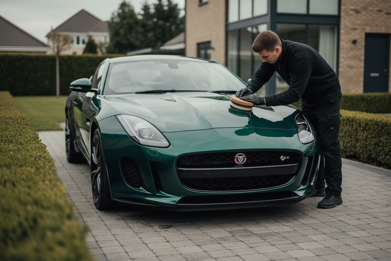 hand car polishing luxury sports car UK