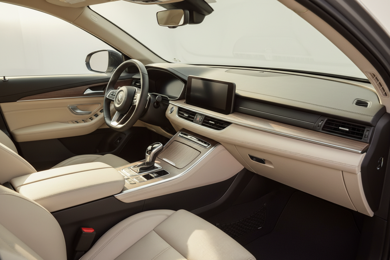 Eco-friendly car interior care protecting vinyl and leather with a natural finish.
